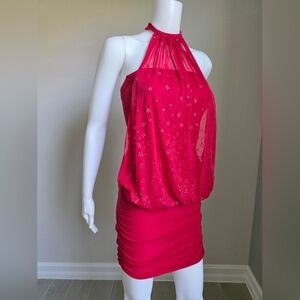 FD Elegant Red Halter Dress